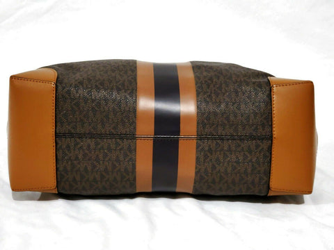 $228 MICHAEL KORS Womens EVA Large Brown Signature Tote Bag Brown W/ Clutch