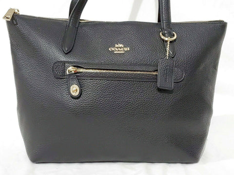 $295 COACH Women's Black TAYLOR Tote Shoulder Hand Bag Pebble Leather Large