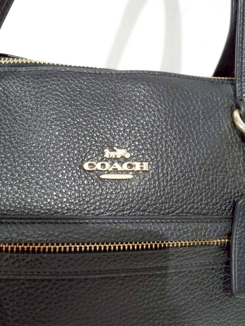 $295 COACH Women's Black TAYLOR Tote Shoulder Hand Bag Pebble Leather Large