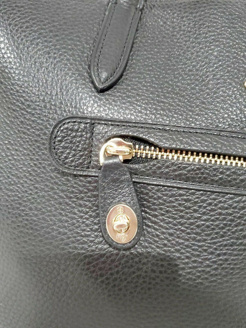 $295 COACH Women's Black TAYLOR Tote Shoulder Hand Bag Pebble Leather Large