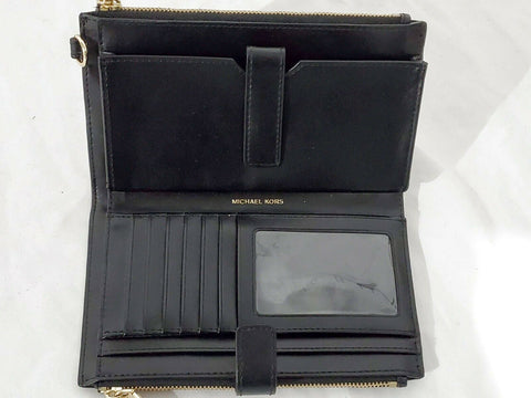 $148 MICHAEL KORS Women's Jet Set Signature Double Zip Wallet Wristlet Brown
