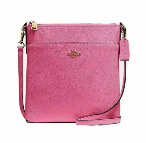 New COACH Women's Pink Pebble Leather Shoulder Bag Crossbody Hand Bag