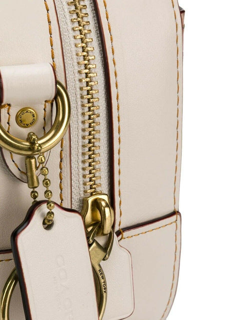 New COACH Women's Tan Brown Calf Leather Shoulder Bag Crossbody Camera Bag