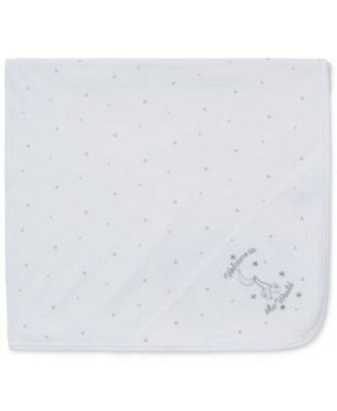New LITTLE ME Baby Unisex Welcome to World Blanket White Stars SIZE One