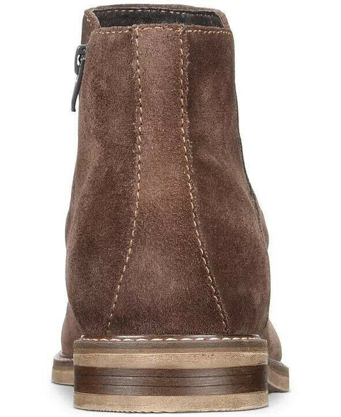 $99 ALFANI Men's ARLEN Brown Suede Ankle Boots Shoes Zip Closure 9.5 M US