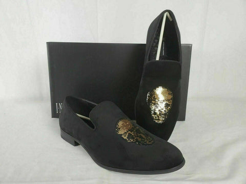 New INC Concepts Men Nova Velvet Slip on Fashion Black Loafers Shoes 11.5 US