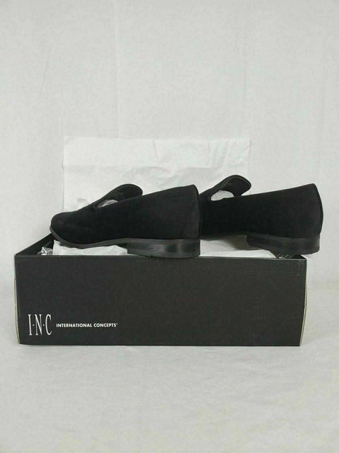 New INC Concepts Men Nova Velvet Slip on Fashion Black Loafers Shoes 11.5 US