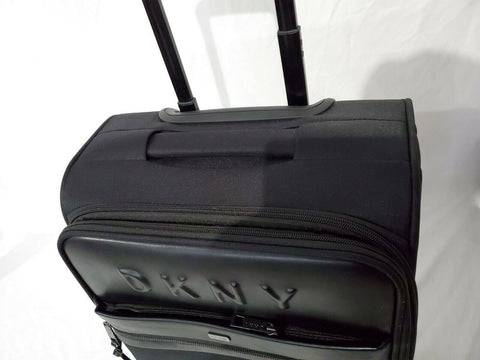 $300 New DKNY Trademark 21" Soft Shell Spinner Suitcase Luggage Carry On Black