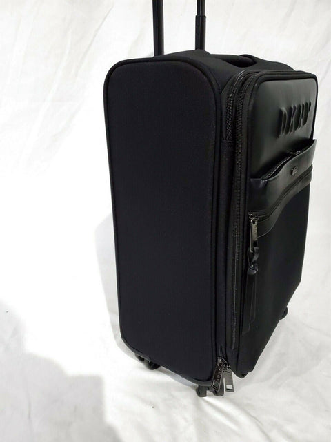$300 New DKNY Trademark 21" Soft Shell Spinner Suitcase Luggage Carry On Black