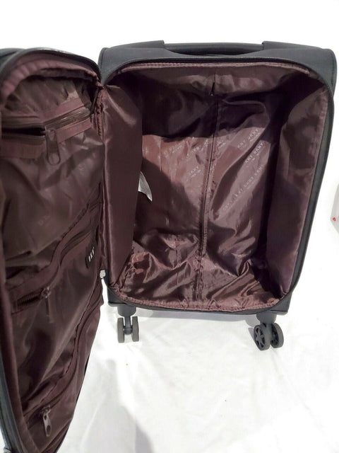 $300 New DKNY Trademark 21" Soft Shell Spinner Suitcase Luggage Carry On Black