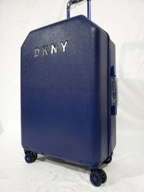 $275 DKNY Allure 24" Hard Case Spinner Wheels Suitcase Luggage Blue Indigo