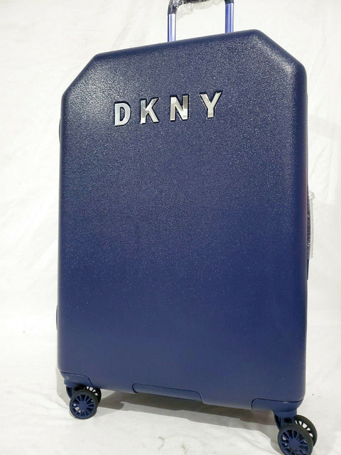 $275 DKNY Allure 24" Hard Case Spinner Wheels Suitcase Luggage Blue Indigo