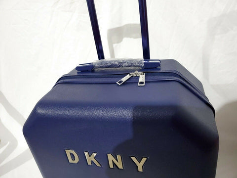 $275 DKNY Allure 24" Hard Case Spinner Wheels Suitcase Luggage Blue Indigo