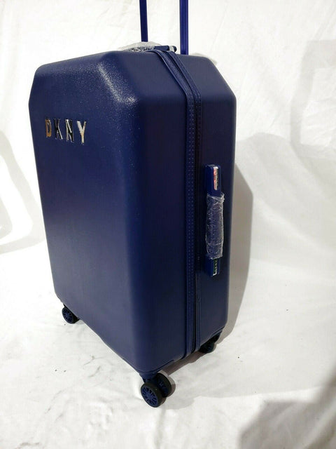 $275 DKNY Allure 24" Hard Case Spinner Wheels Suitcase Luggage Blue Indigo