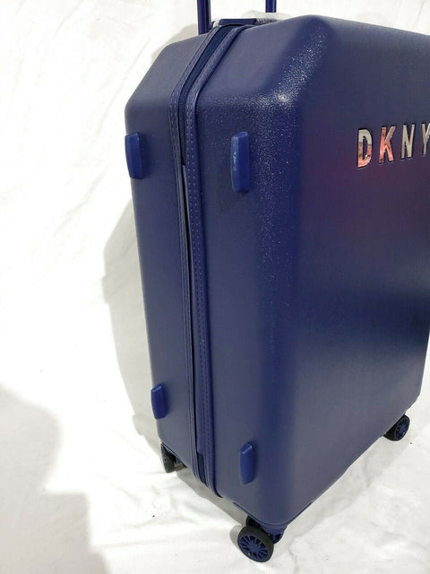 $275 DKNY Allure 24" Hard Case Spinner Wheels Suitcase Luggage Blue Indigo