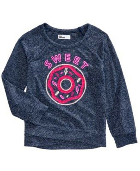 New Epic Threads Girls Blue Graphic DONUT Long Sleeve Blouse Sweater Top Size 4T