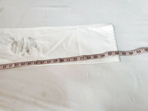 $295 ALEXANDER WANG Women's White Denim Jeans Rugged Straight Leg Size 26