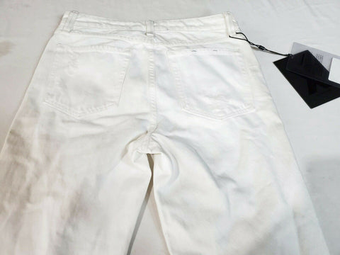 $295 ALEXANDER WANG Women's White Denim Jeans Rugged Straight Leg Size 26