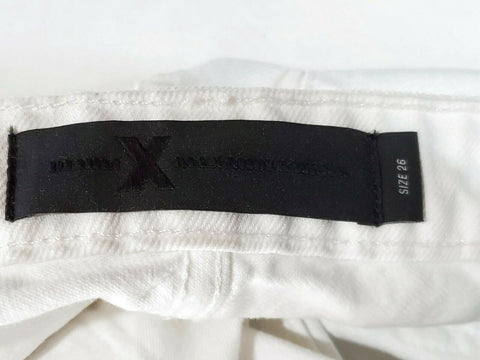 $295 ALEXANDER WANG Women's White Denim Jeans Rugged Straight Leg Size 26