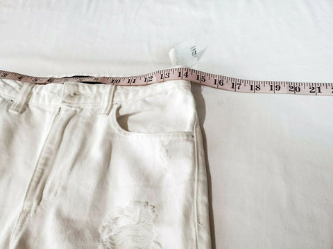 $295 ALEXANDER WANG Women's White Denim Jeans Rugged Straight Leg Size 26