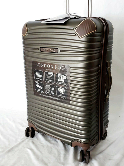New London Fog Oxford II 25" Hard case Check-In Luggage Green Suitcase