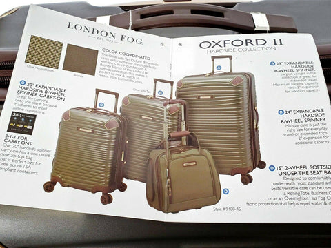 New London Fog Oxford II 25" Hard case Check-In Luggage Green Suitcase