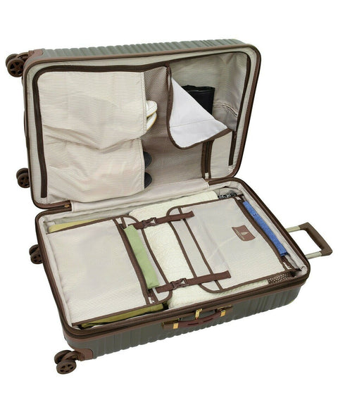 New London Fog Oxford II 25" Hard case Check-In Luggage Green Suitcase