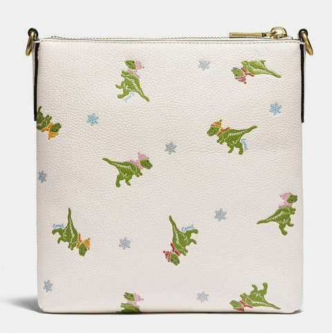 $175 COACH Women's Rexy Dinosaur Pebble Leather Crossbody Messenger Bag Handbag