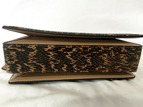 $395 COACH Women's Beige SIGNATURE Snake Hutton Shoulder Handbag Medium