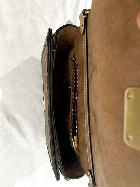 $395 COACH Women's Beige SIGNATURE Snake Hutton Shoulder Handbag Medium