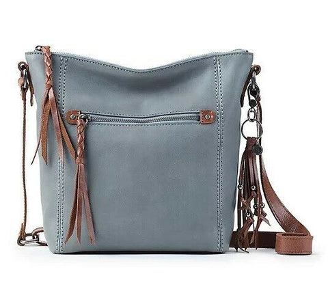 $159 New The Sak Women's Ashland Leather Crossbody Bag Blue Shoulder Bag