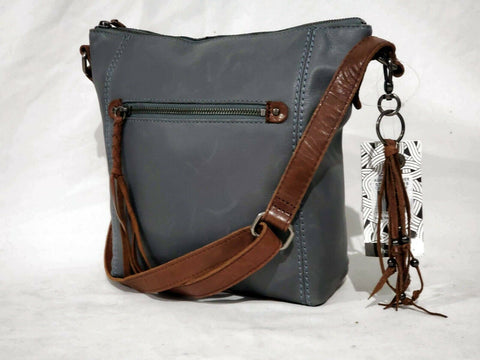 $159 New The Sak Women's Ashland Leather Crossbody Bag Blue Shoulder Bag