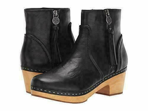 $200 New Patricia Nash Women's Rafael Leather Black Ankle Boots Size 9.5 US