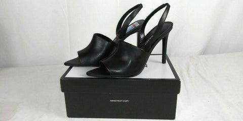 Nine West Guthrie Slingback Sandals - Leather - Black (Size 8), Medium Width