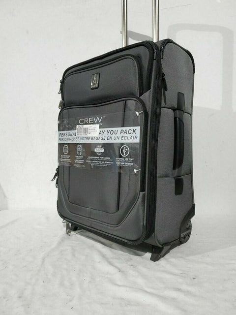 $480 Travelpro Crew Versapack® 22" Spinner Max Soft Carry-On Luggage Suitcase