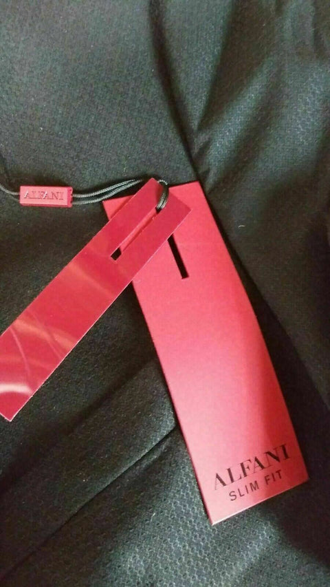 New ALFANI Mens Long Sleeve Two Button Tuxedo Suit Blazer Jacket Coat Black 40R