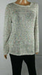 Style&co. Women Long Sleeve Beige Textured Striped Pullover Sweater Top Plus 0X