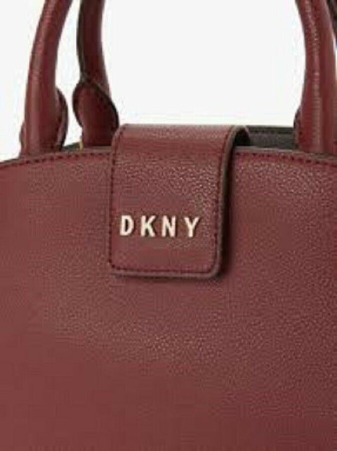 $248 New DKNY Women's Leather Clara Satchel Shoulder Bag Blood Red
