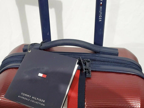 $250 New Tommy Hilfiger Riverdale 22" Hardside Upright Carry On Luggage Red
