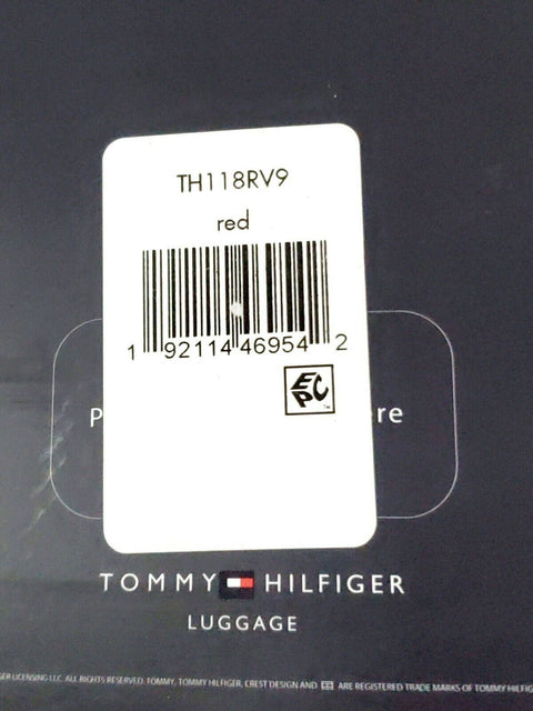 $250 New Tommy Hilfiger Riverdale 22" Hardside Upright Carry On Luggage Red