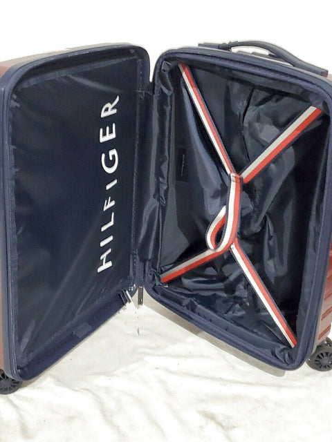$250 New Tommy Hilfiger Riverdale 22" Hardside Upright Carry On Luggage Red