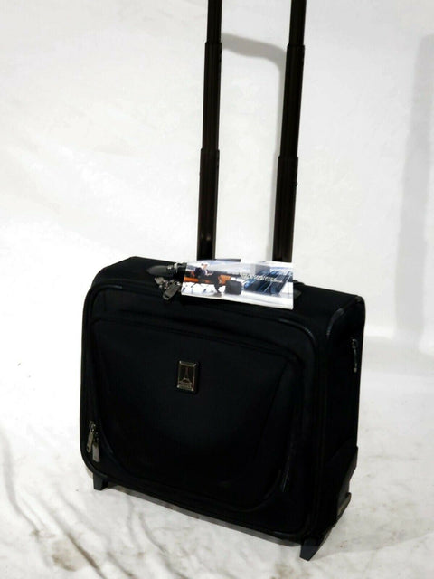 $480 New Travelpro Crew 11-Rolling Underseat Tote Carry-On Bag, Black, 16-Inch