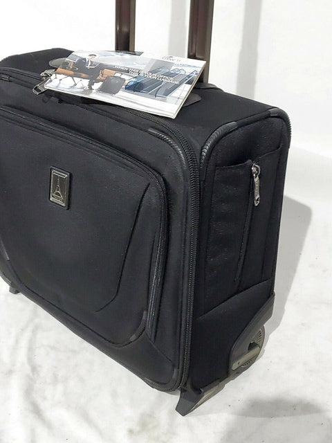 $480 New Travelpro Crew 11-Rolling Underseat Tote Carry-On Bag, Black, 16-Inch