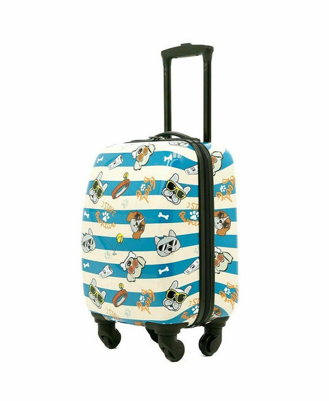$160 New Travelers Club Traveler's Club Kid's 3 Piece Luggage Set Hard Dog Print