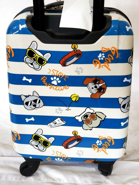 $160 New Travelers Club Traveler's Club Kid's 3 Piece Luggage Set Hard Dog Print