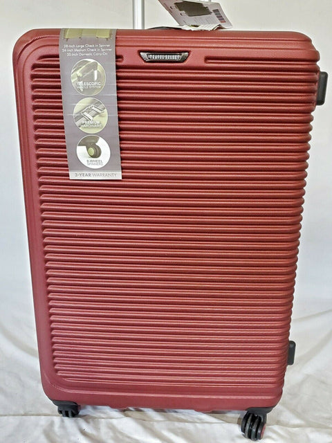$380 Travel Select Savannah 28" Hard-Case Spinner Luggage Suitcase Red Maroon