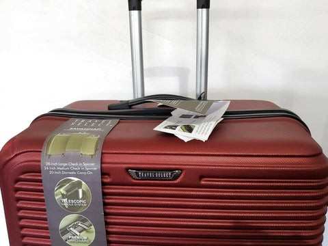 $380 Travel Select Savannah 28" Hard-Case Spinner Luggage Suitcase Red Maroon