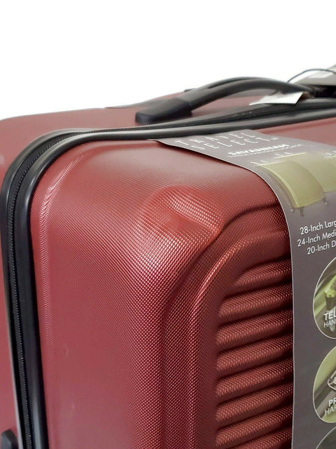 $380 Travel Select Savannah 28" Hard-Case Spinner Luggage Suitcase Red Maroon