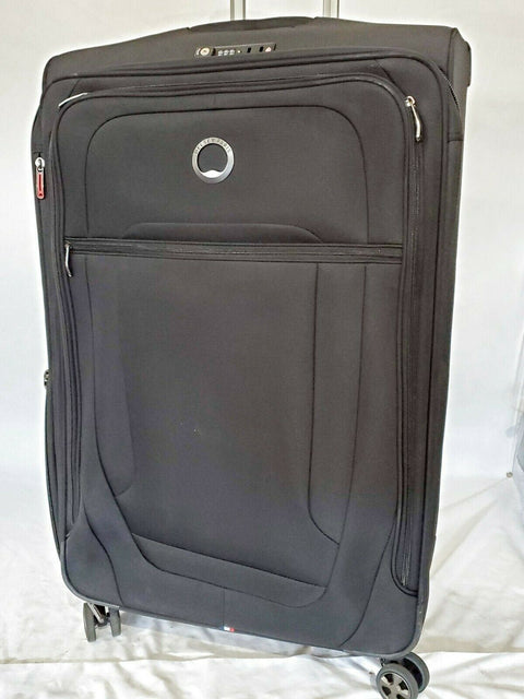 $400 Delsey DLX 29" Expandable Suitcase Check In Luggage Spinner Black TSA Lock