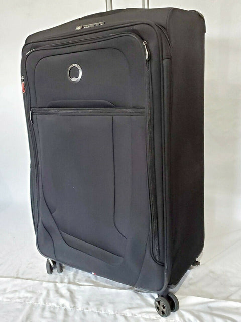 $400 Delsey DLX 29" Expandable Suitcase Check In Luggage Spinner Black TSA Lock